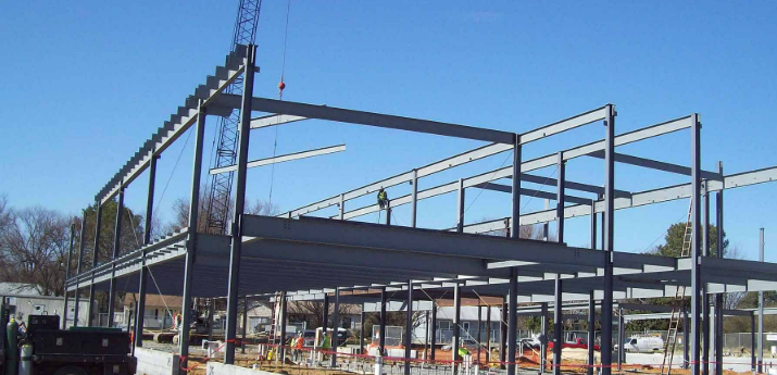 Commercial steel frame side view