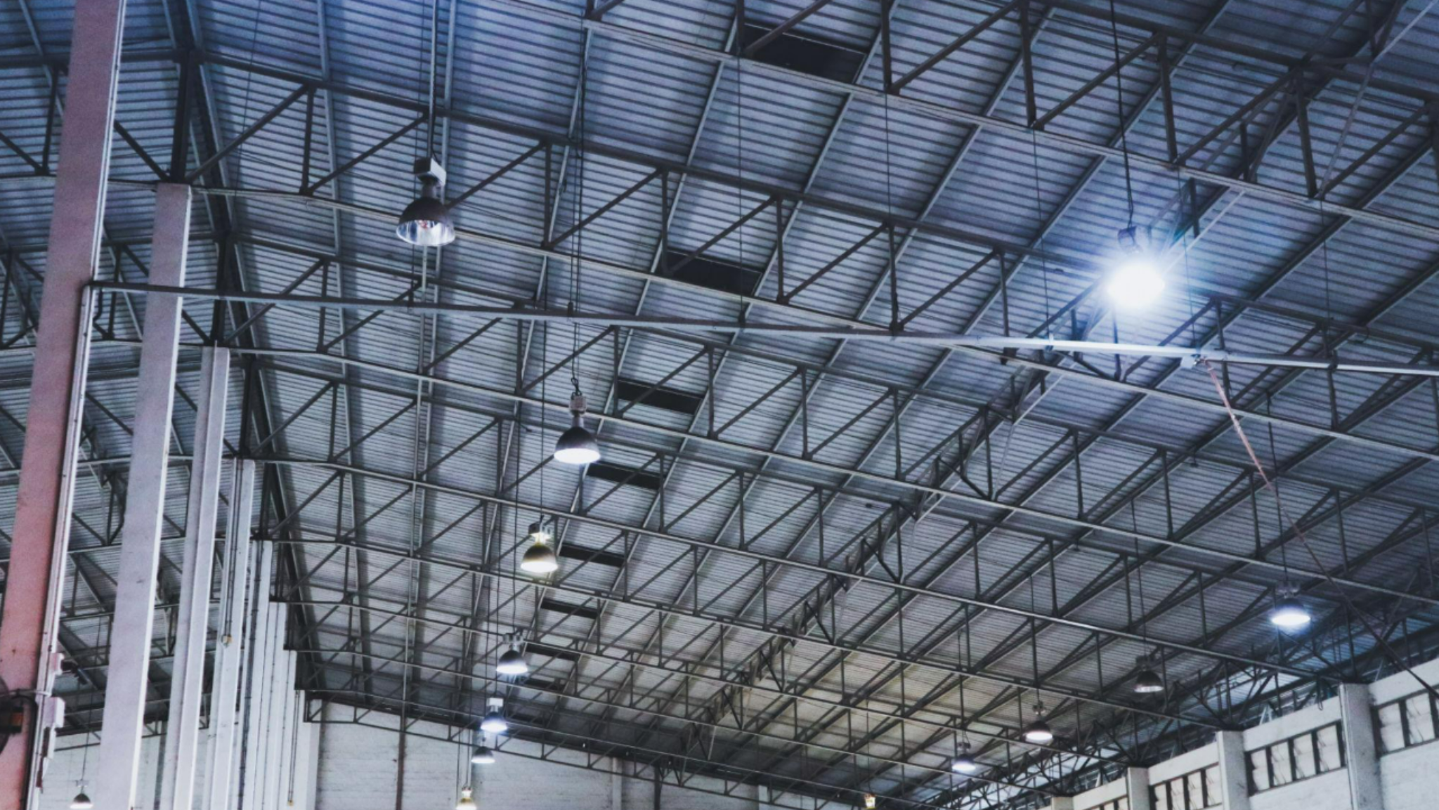 Industrial structural steel roofing frame